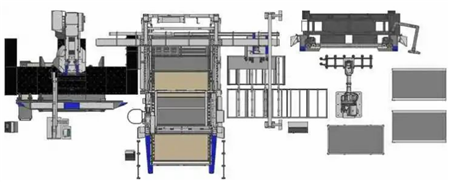 圖4 料庫單元·折彎機(jī)器人單元全自動運(yùn)行模式