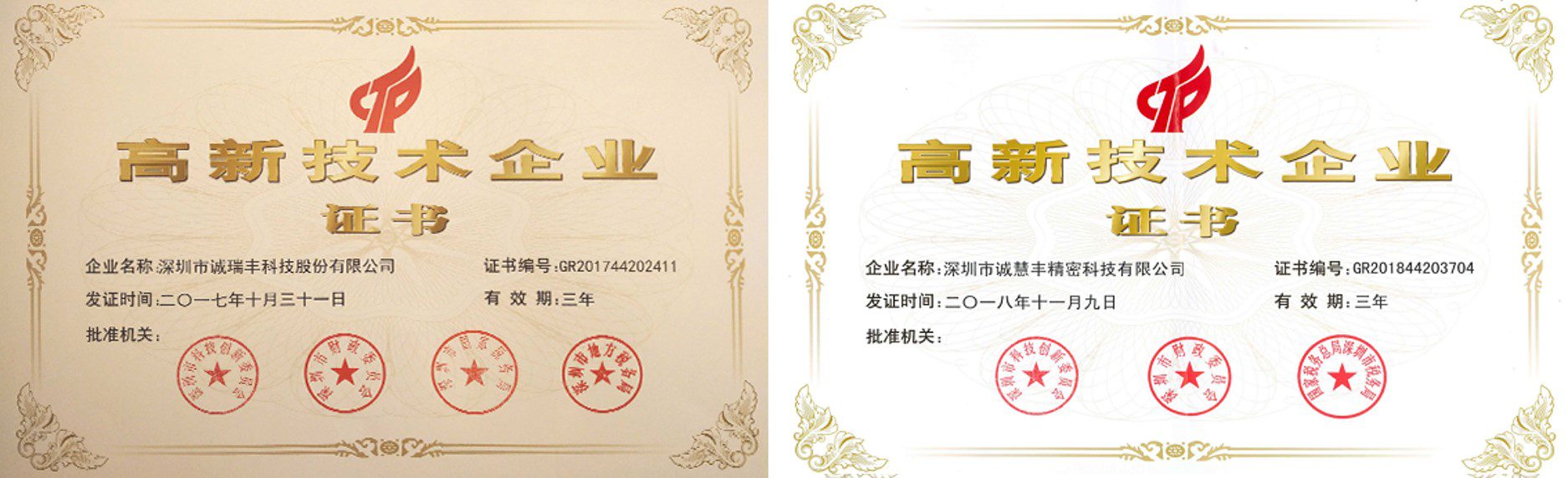 誠瑞豐榮獲“國家高新技術(shù)企業(yè)”榮譽(yù)稱號(hào)